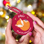 Personalised First Christmas Woodland Animal Bauble, thumbnail 2 of 6