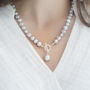 Silver Grey Baroque Pearl Necklace, thumbnail 1 of 3