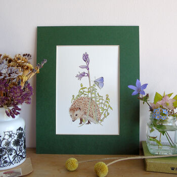 Hedgehog And Bluebell A5 Giclee Fine Art Print, 2 of 12