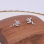 Frog Stud Earrings In Sterling Silver, thumbnail 4 of 8