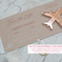 Beige Wedding Boarding Pass Save The Date With Rose Gold Magnetic Plane, thumbnail 4 of 7