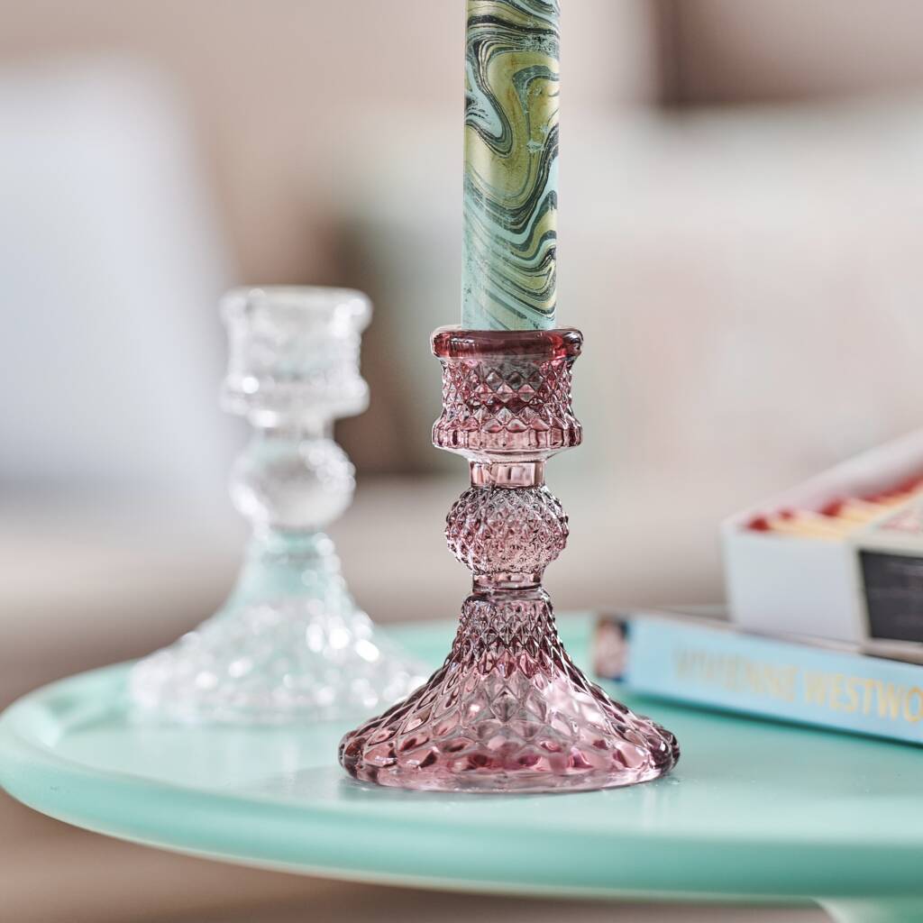 Harlequin Glass Candlestick, 1 of 6