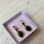 Dangle Hoop Emerald Green Earrings, thumbnail 2 of 6