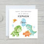 Kids Dinosaur Birthday Card, thumbnail 2 of 2