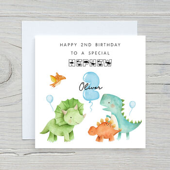 Kids Dinosaur Birthday Card, 2 of 2