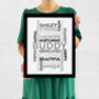 Custom Made Word Cloud Family Art Print Handmade A2, A3, A4, thumbnail 6 of 12