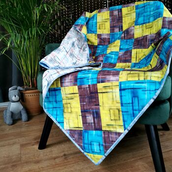 Large Quilt For Men, Geometric Star Quilted Blanket, 7 of 9
