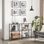 Console Table Coffee Table Tempered Glass Shelves, thumbnail 2 of 12