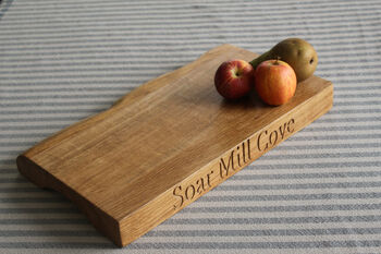 Waney Edge Chopping Board | Personalised Solid Oak, 7 of 11