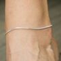 Sterling Silver Slim Minimalistic Snake Chain Anklet, thumbnail 1 of 6