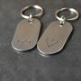 11th Anniversary Gift; Steel Dog Tag Key Ring, thumbnail 8 of 12