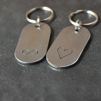 11th Anniversary Gift; Steel Dog Tag Key Ring, 8 of 12