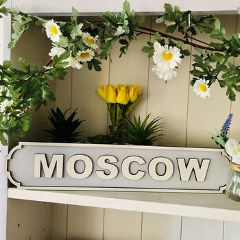 Personalised Wedding City Vintage Wooden Road Signs, 3 of 10
