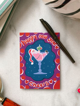 Happy New Year Cheers Christmas Greeting Card, 2 of 7