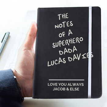 Personalised Any Message Black Hardback Notebook, 3 of 4