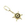 Brass Ship Wheel Compass Keyring, thumbnail 3 of 5