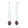 Sterling Silver Black Pearl Long Drop Earrings, thumbnail 3 of 6