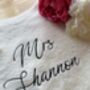 Custom Embroidered Mrs Design Wedding Cardigan, thumbnail 3 of 4