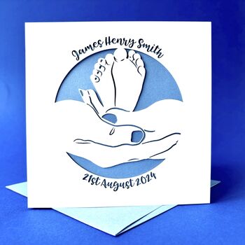 Personalised New Baby Feet Card, 3 of 6