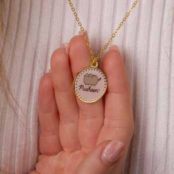 Pusheen The Cat Pink Name Necklace, 2 of 7