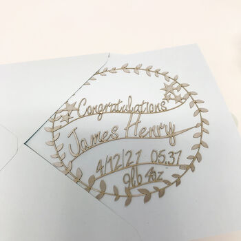 Personalised Papercut New Baby Card, 8 of 9