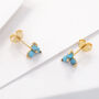 Turquoise Gemstone Stud Earrings, thumbnail 5 of 6
