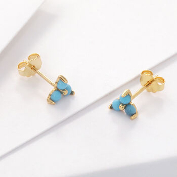 Turquoise Gemstone Stud Earrings, 5 of 6
