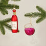 G Decor Red Wine Bottle And Glass Christmas Baubles, thumbnail 1 of 6