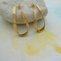 Teardrop Ribbon 18kt Gold Plated Silver Hoop Earrings, thumbnail 1 of 7