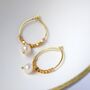 Freshwater Pearl And Fair Trade Nugget Hoops, thumbnail 2 of 9