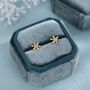 Blue Cz Snowflake Stud Earrings In Sterling Silver, thumbnail 5 of 12
