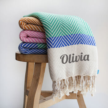 Personalised Soft Cotton Throw, Wedding Gift, 10 of 12