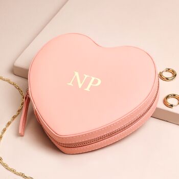 Personalised Name Heart Travel Jewellery Case, 3 of 7