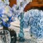 Powder Blue Glass Candle Holders Set Of Two, thumbnail 3 of 8