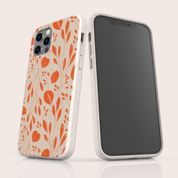 Orange Leaves Eco Friendly, Biodegradable Phone Case, 3 of 8