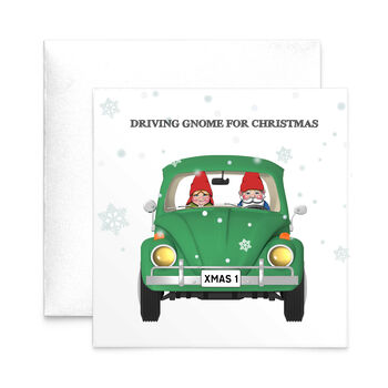 'Driving Gnome For Christmas' Card, 2 of 3