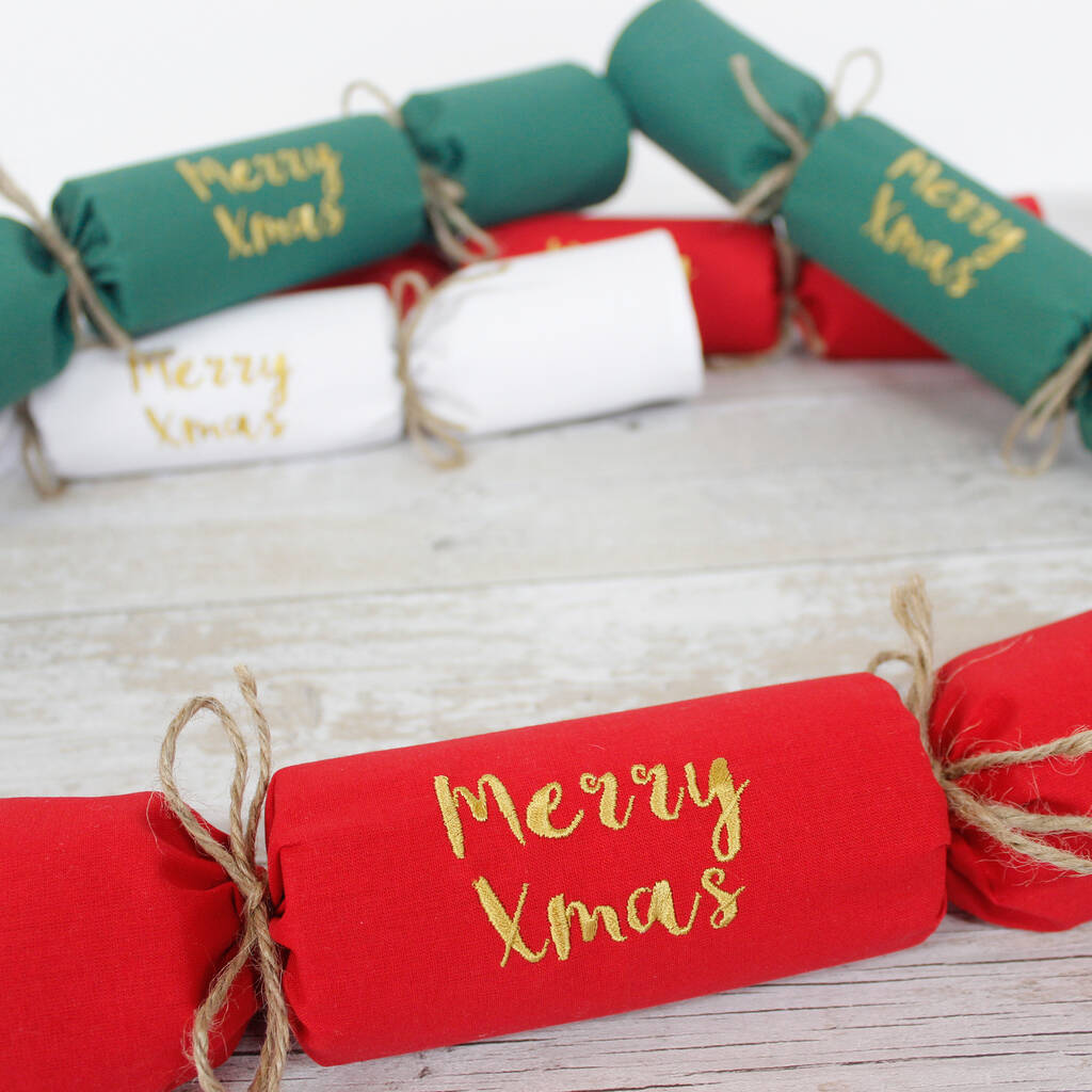 Reusable Personalised Cracker Napkins Traditional Set, 1 of 6