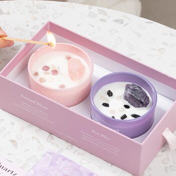 Crystal Infused Aromatherapy Candle Gift Set, 2 of 12
