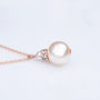 Rose Gold Plated Crystal And Pearl Pendant Necklace, thumbnail 1 of 4