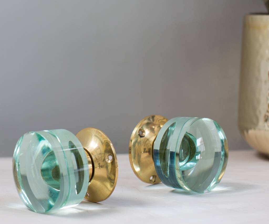 glass brass knobs