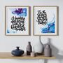 Set Of Two Watercolour Inspirational Quote Prints, thumbnail 1 of 9