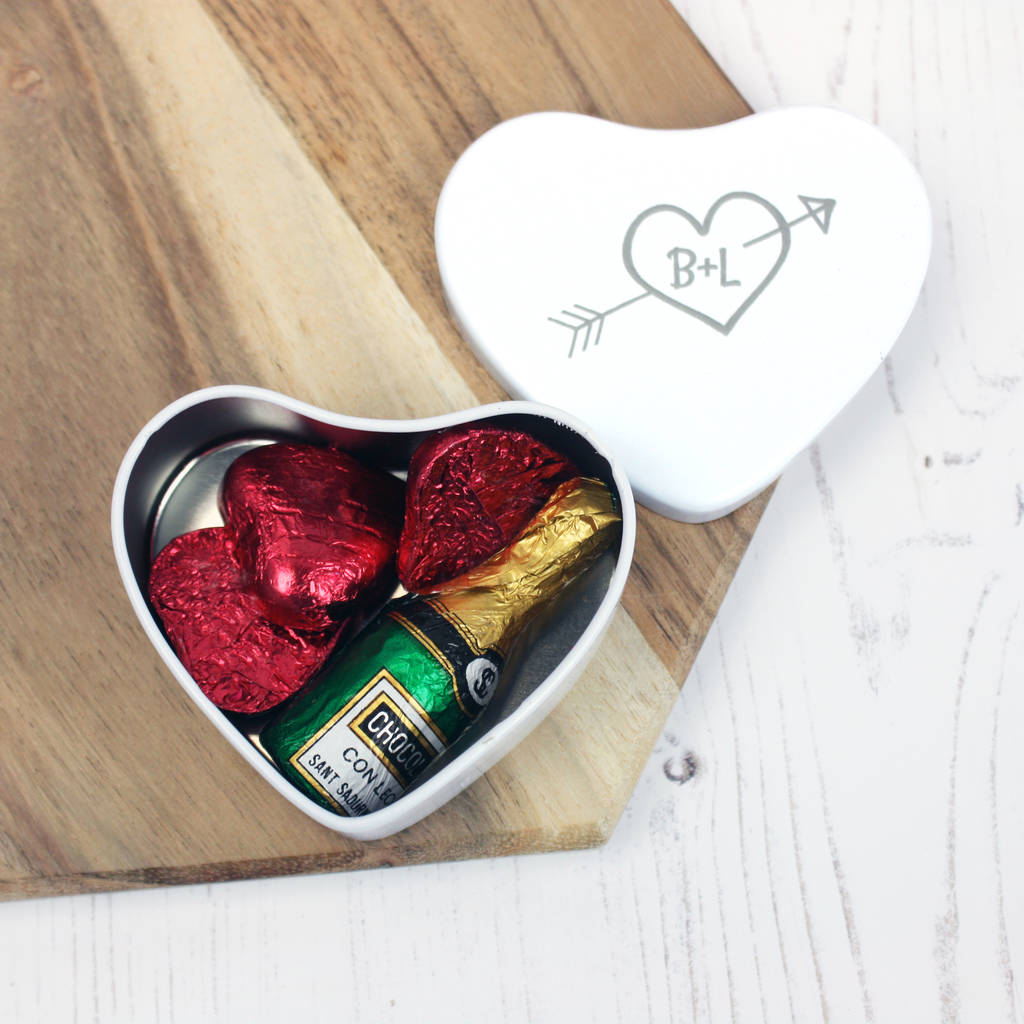 Personalised Heart Tin With Chocolates By Signs For Life