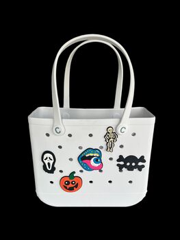 All Season Crocbagg Square Tote, Pumpkins And Skull Designs Now In, 3 of 12