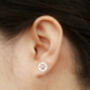 Pawprint Stud Earrings In Sterling Silver, thumbnail 3 of 3
