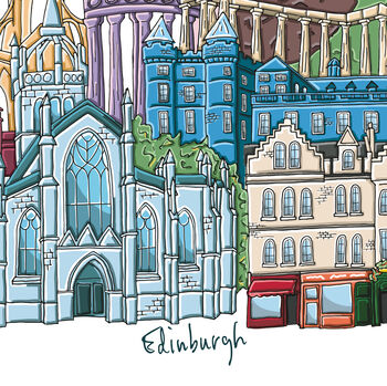 Edinburgh Skyline Illustration Print, 5 of 5