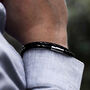 Men's Infinity Double Strand Woven Leather Bracelet, thumbnail 2 of 4