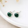 Sterling Silver May Birthstone Stud Earrings – 7mm, thumbnail 3 of 5
