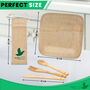 Bamboo Cutlery Set With Bamboo Plates And Pouches, thumbnail 9 of 12