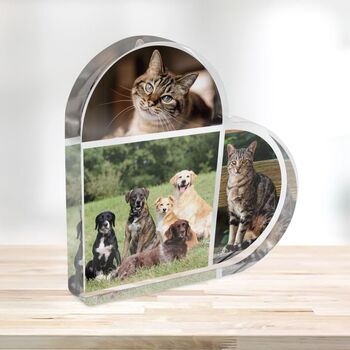 Personalised Family Photo Acrylic Heart Plaque, 8 of 8