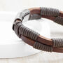 Personalised Men's Brown Leather Twisted Cord Bracelet, thumbnail 3 of 5